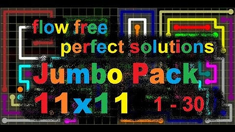 Flow Free - Jumbo Pack - 11x11 - Perfect Solutions for levels 1 - 30