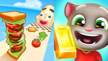 Sandwich Runner vs Tom Gold Run | All Levels Mobile Games | Android IOS Gameplay Walkthrough