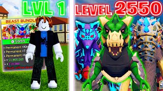 Going From Level 1 NOOB To MAX LEVEL With All NEW BEAST FRUITS Blox Fruits roblox