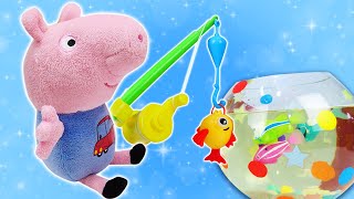 ¡George va a pescar! Juguetes de Peppa Pig en español. Vídeos para niños