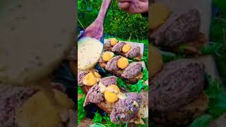 Beef TarTare with fried Yolks? #shorts #menwiththepot #cooking #food #foodporn #asmr #fire  #nature