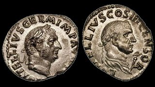 ✅ Монета, Денарий, 69 г., Древний Рим, Авл Вителлий, 🌏 Coin, Denarius, 69 🏺