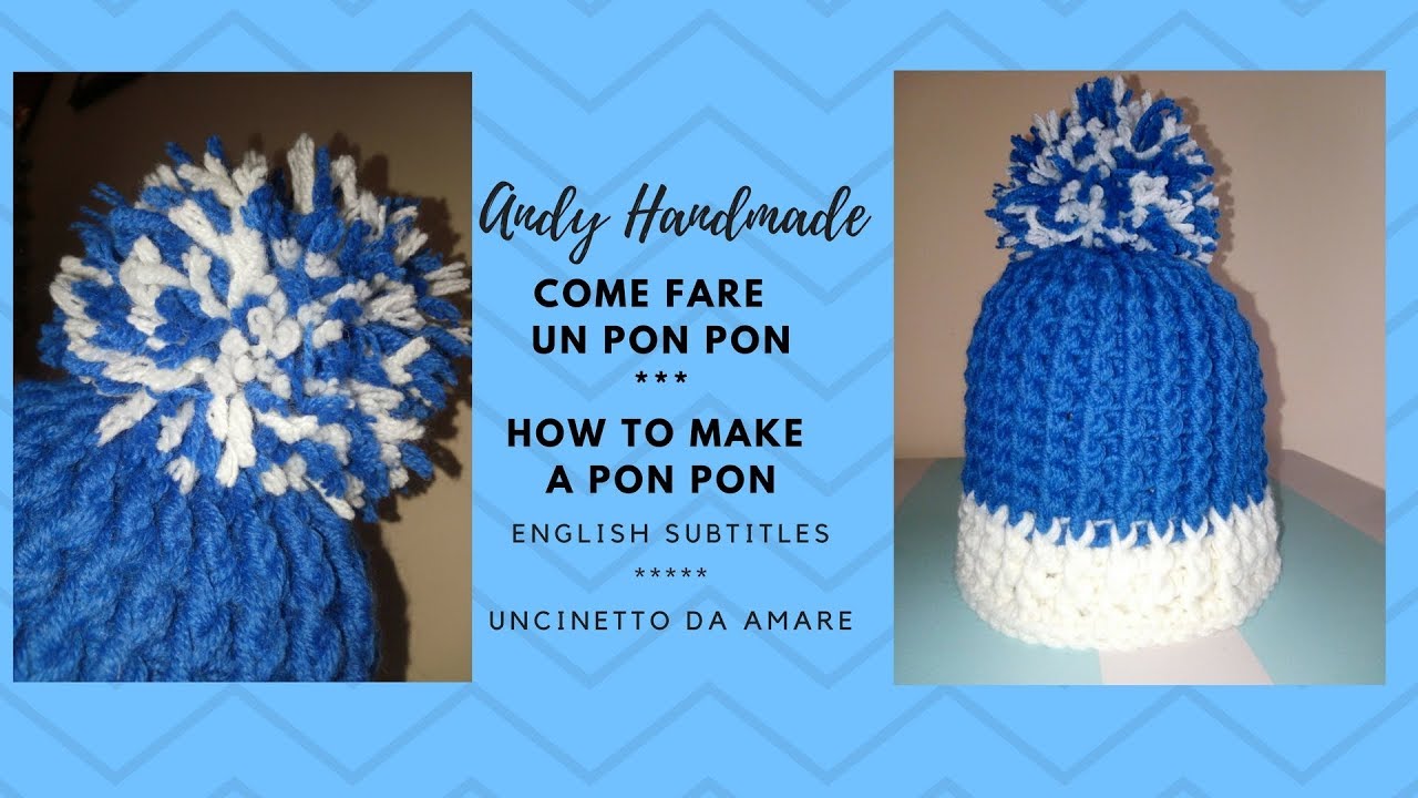 Fare un pon pon senza alcuna attrezzatura - How to make a pom pom **  English Subtitles ** 