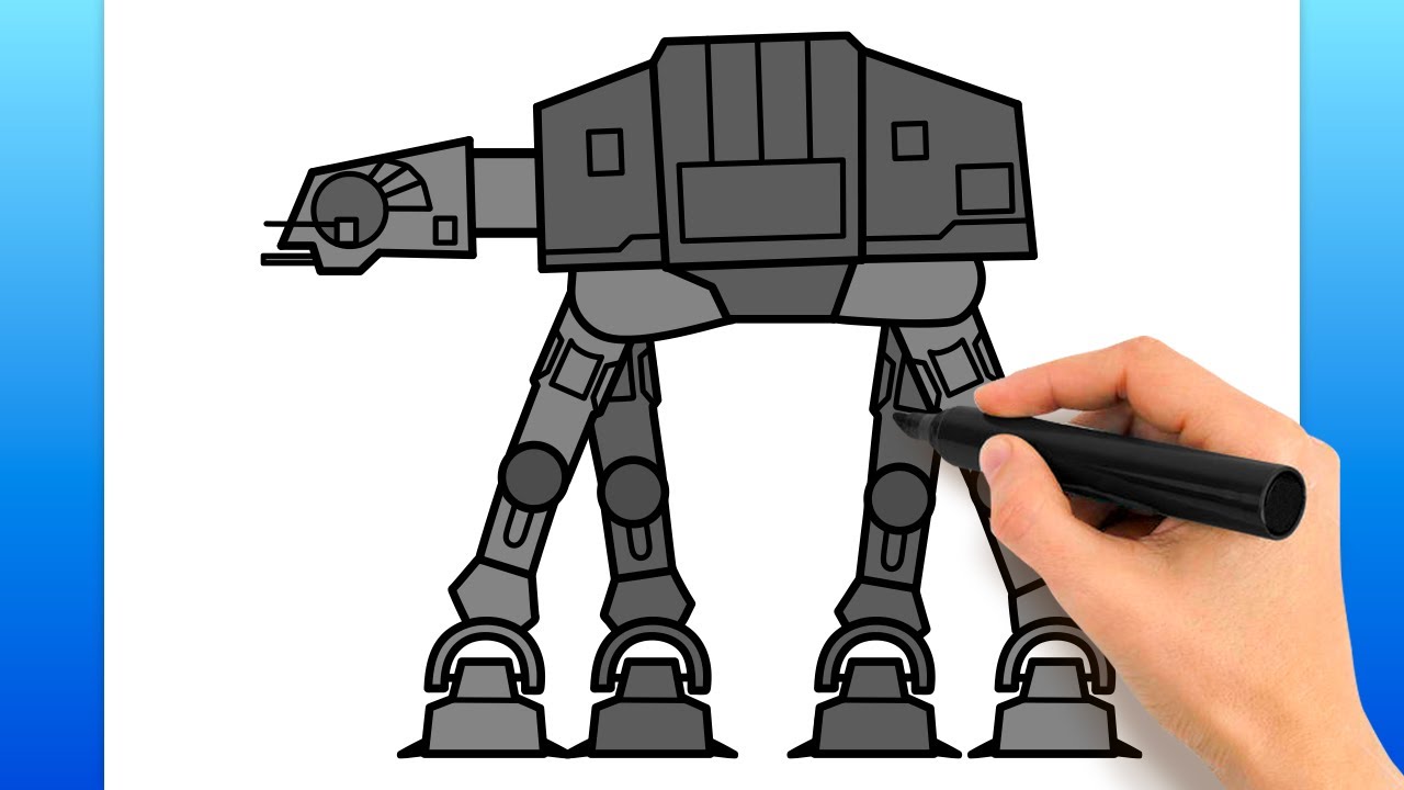 How To Draw An AT-AT Walker (Easy Drawing Tutorial) 