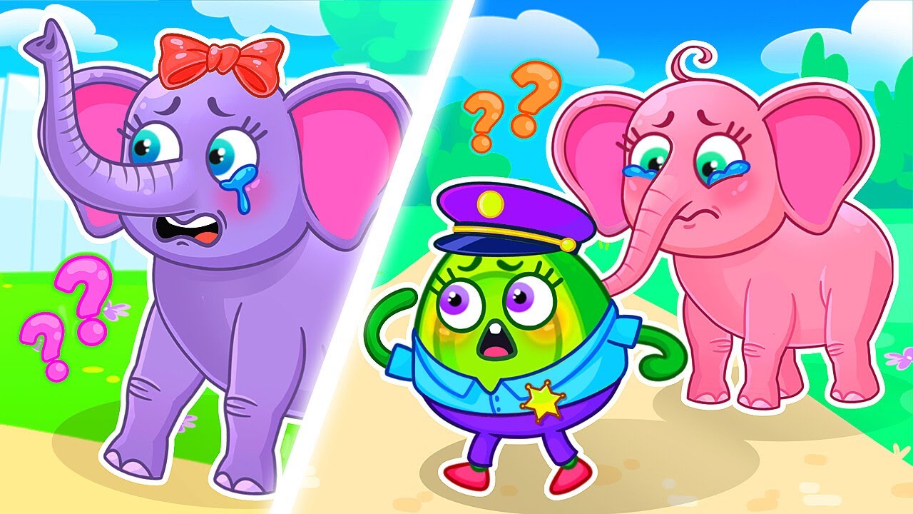 ¿Donde esta mi mamá? 😭 Bebé elefante se perdió 🐘 Dibujos animados para niños con Bebé Aguacate