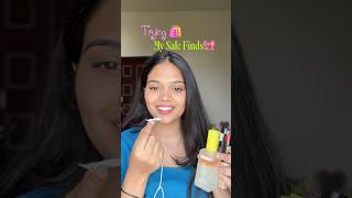 Trying sale finds🛍️🎀 #shortsfeed #shorts #viral #trending #makeup #makeuphaul #salehaul #sale