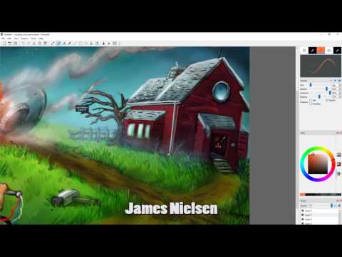 Digital Painting Collaboration with James Nielsen: 'UFO Crash Landing' with DrawPile - Digital Painting Collaboration with James Nielsen: 'UFO Crash Landing' with DrawPile