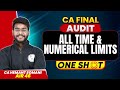 CA Final Audit - All Time &amp; Numerical Limits | MCQ Points - By CA Hemant Somani