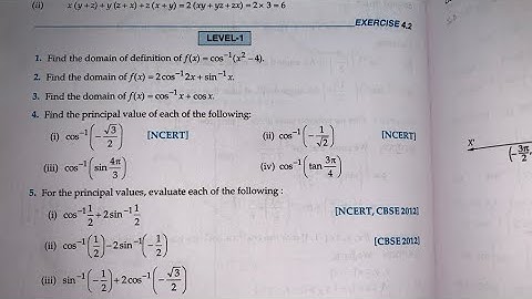 RD SHARMA EX3.2 INVERSE TRIGONOMETRIC FUNCTION Q1 TO Q5(EXAMPLE 4,5 SOLUTIONS OF CHAPTER3 CLASS 12