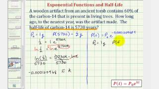 Ex: Exponential Model - Determine Age Using Carbon-14 Given Half Life