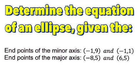 Conic Section: Ellipse With Center at  (h,k) - Part 7 of 11 | Given: Endpoints of Major & Minor Axis