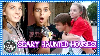 TOO NERVOUS TO GO THROUGH THE HAUNTED HOUSE!!