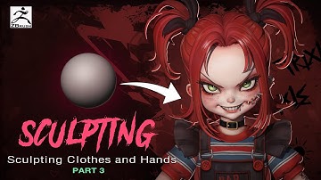PART3: ZBrush Sculpting Details! Hands, Hair, and Clothing Folds—ZBrush细节雕刻！手部、头发和衣服褶皱建模教程튜토리얼