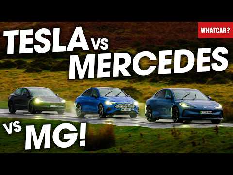 NEW Tesla Model 3 vs Mercedes CLA vs MG IM5 review! | What Car?