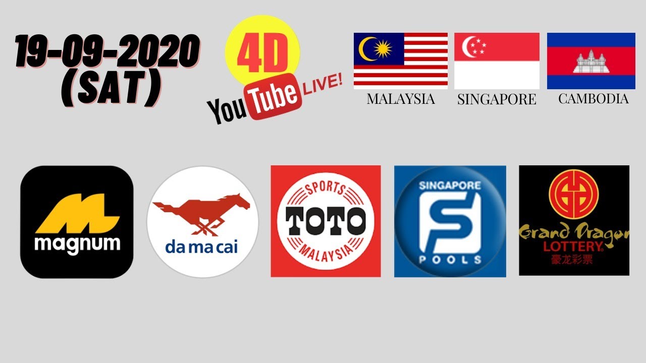 19 9 2020 Sat 4d Live Results Streaming Malaysia 4d Magnum Damacai Toto Singapore 4d G Dragon Youtube