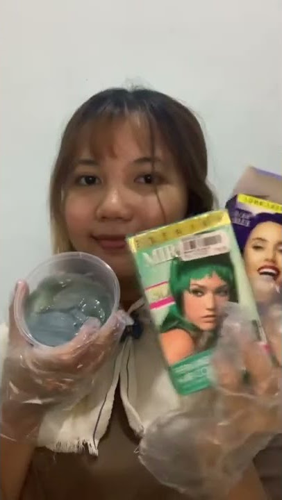 Nyoba cat rambut sendiri 😭 #catrambutsendiri #miranda #cultusia #fyp #bluehaircolor #greenhair
