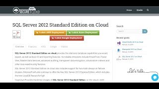 SQL Server 2012 SP3 Std Edition On Win 2012 RTM  Deploy on Azure , AWS and Google Cloud Platform.