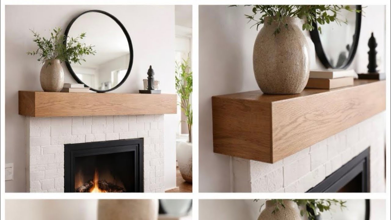 How to Build a Floating Mantel for a Fireplace | White Oak DIY Floating Shelf 