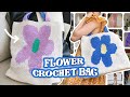How to make a cute crochet flower tote bag/purse for summer w/ pattern! beginner friendly