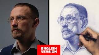 DRAWING PORTRAIT WITH BLUE PENCILS | Timelapse & Explanations | Akademika