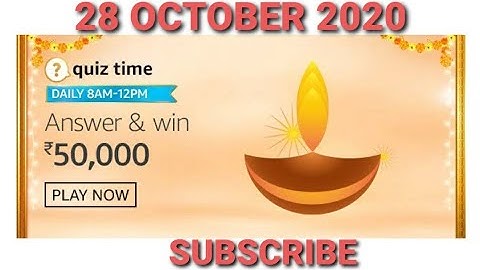 Amazon Daily morning Quiz Answers | 28 OCTOBER 2020 | Win Pay Balance