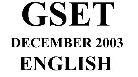 GSET, English,  December 2003, Question paper With Answers, PYQP 