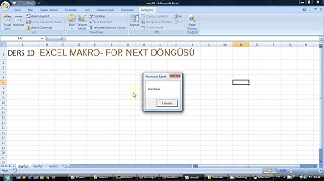 Excel MAKRO-for next döngüsü ders10