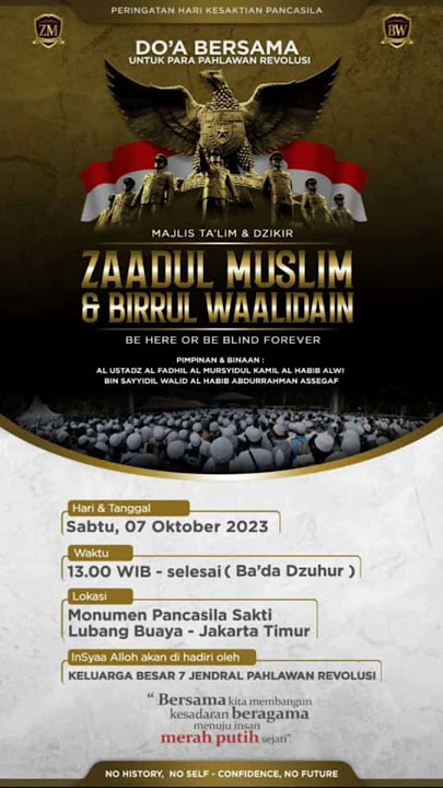 Peringatan Hari Kesaktian Pancasila Majelis Taklim Zaadul Muslim #lubangbuaya #pancasila #zm #bw