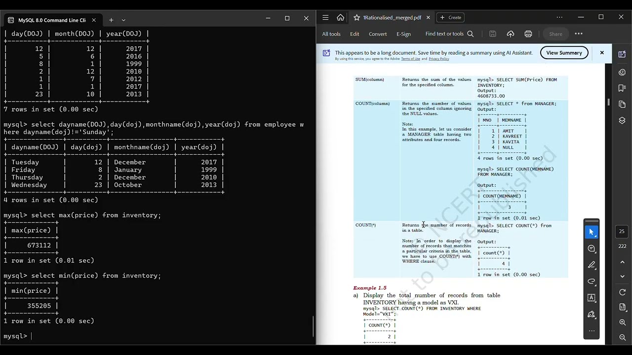 Class xii Informatics practices 1st Chapter SQL