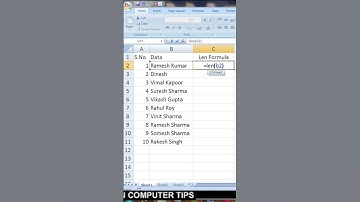 Len Formula #shorts #excel #viral #trendingshorts #youtubeshorts #new #exceltutorial