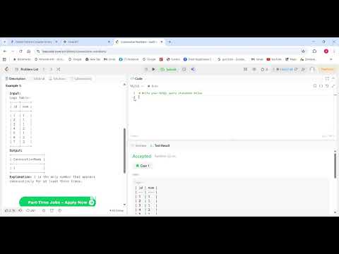 LeetCode 180: Consecutive Numbers | SQL Solution Explained | Easy Interview SQL Problem