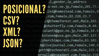 Posicional CSV XML Json - Os principais formatos de exportação/importação de dados