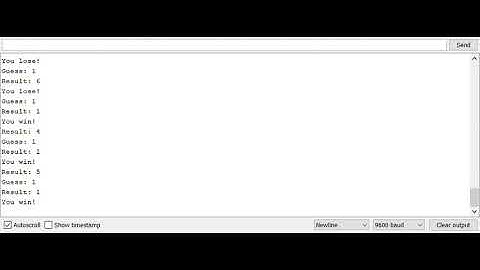 ARDUINO DICE GAME PROJECT @ COM4 Serial Monitor