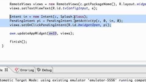 Android Application Development   167   PendingIntent and widget Buttons