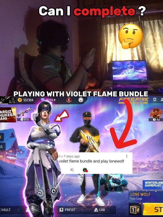 VIOLET FLAME BUNDLE 🍷🗿#shorts #freefire