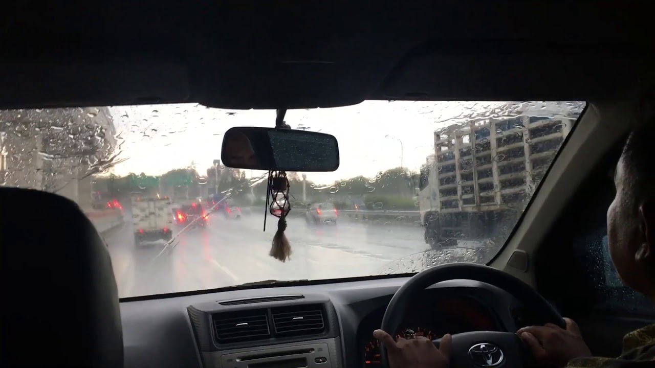 Highway drive in heavy rain in Indonesia - YouTube