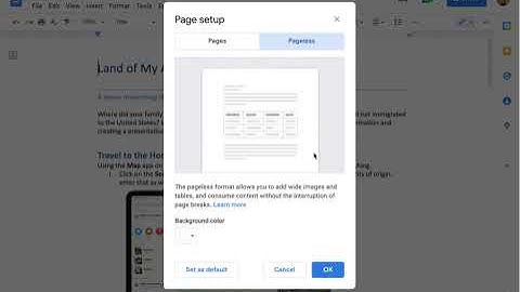 Setting Up Pageless Google Docs