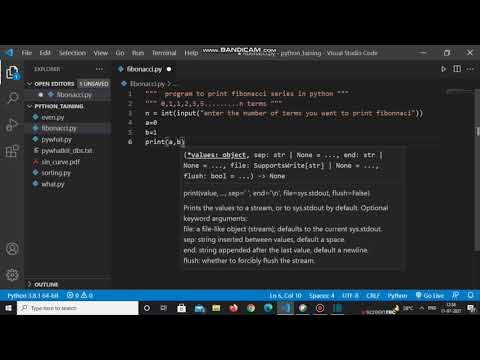 Program in python to print Fibonacci series upto n terms | How to print ...