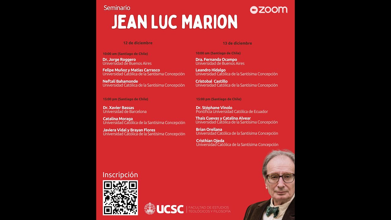 Seminario Jean Luc Marion - Jorge Roggero, Matías Carrasco, Felipe Muñoz y Neftalí Bahamonde - UCSC