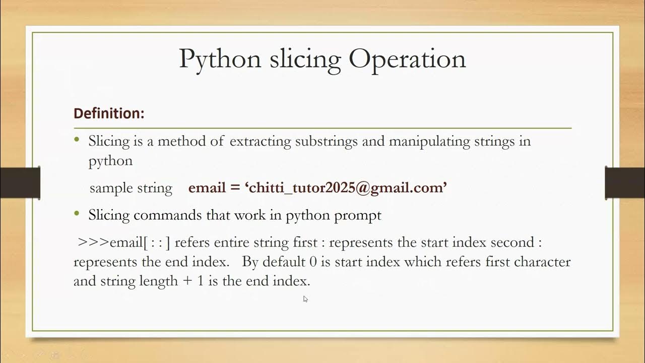 Simple slicing operations in python strings - YouTube