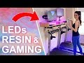 DIY Treadmill Gaming Desk (with Galaxy RESIN & LEDs)