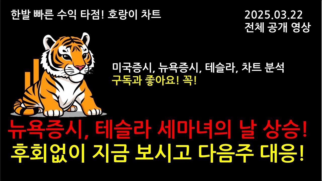 뉴욕증시, 테슬라 세마녀의 날 상승! 후허없이 지금 보시고 다음주 대응전략세우세요! - 호랑이차트 - YouTube