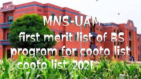 first merit list of PhD program MNS university of agriculture multan 2021 || coatta seats