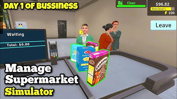 Manage Supermarket Simulator. DAY 1 Income. Gameplay Walkthrough. #managesupermarket #simulator