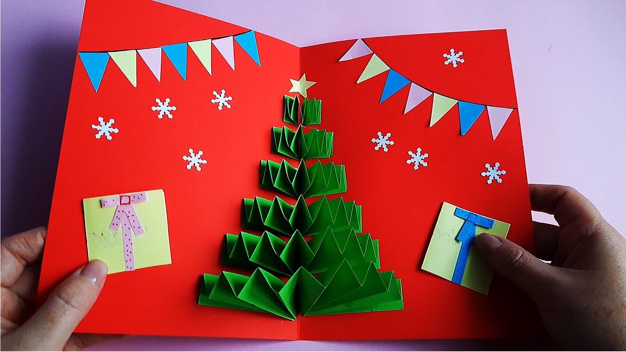 Открытка на Новый год / Новогодняя открытка своими руками / 3д открытка на Новый год