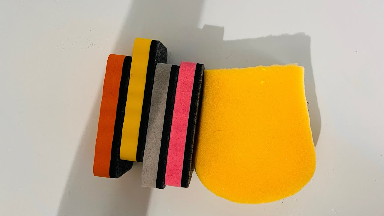 School Eraser and Dry Bleached Car Sponge Slice and Rip 🏖️ - YouTube