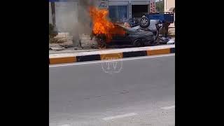 Авария🚙💥🚗 2 мошин дар душанбе ва пожар 🔔 смотреть 🚙💥🚗 авария в Душанбе