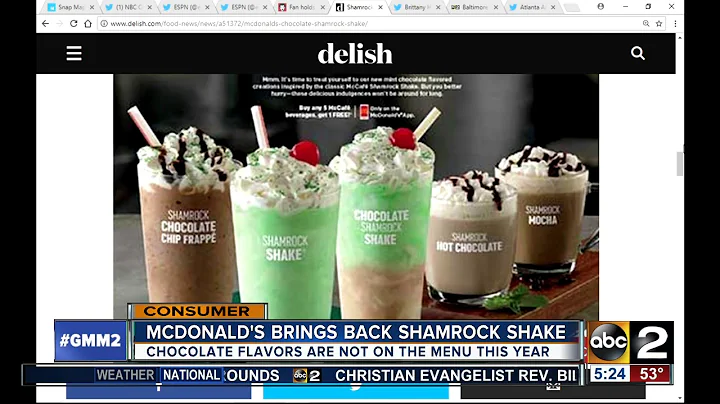 McDonald's brings back Shamrock Shake