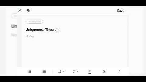 First Uniqueness Theorem