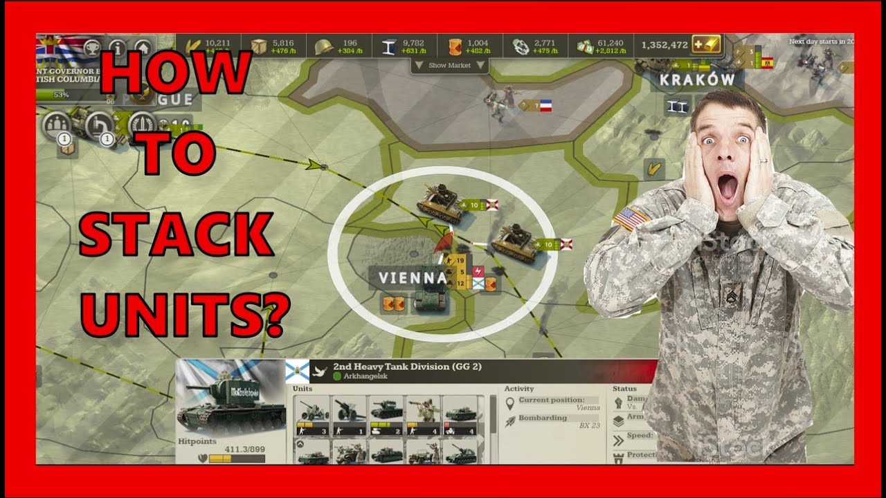 Call of War  How to stack units 